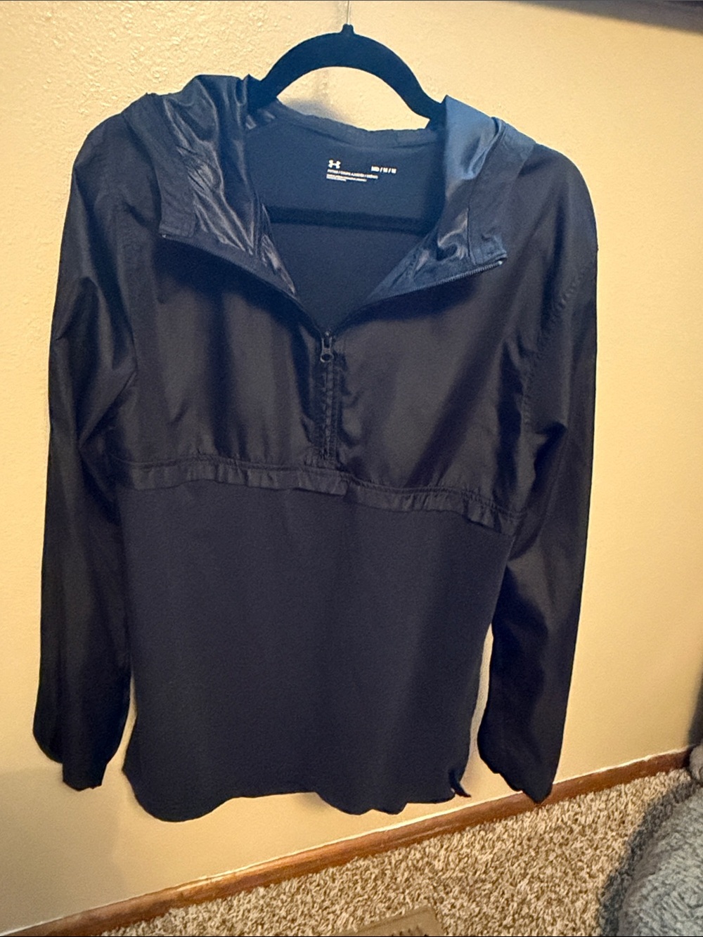 Under Armour Black Hooded Half-Zip Pullover Jacket